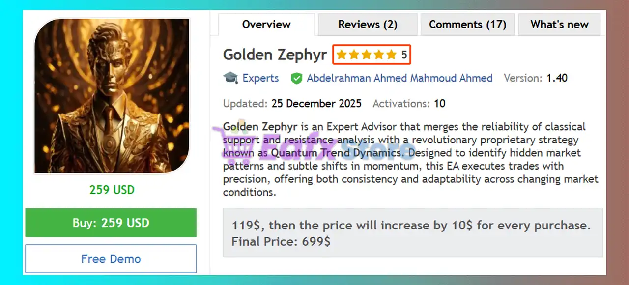 Golden Zephyr EA MT5 (Latest version) – GroupBuy 5 Golden Zephyr EA MT5 Review