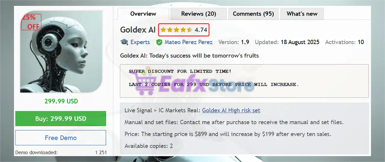 Goldex AI MT5 v1.8 with SetFiles (Original version) 2 Goldex AI MT5 Overview