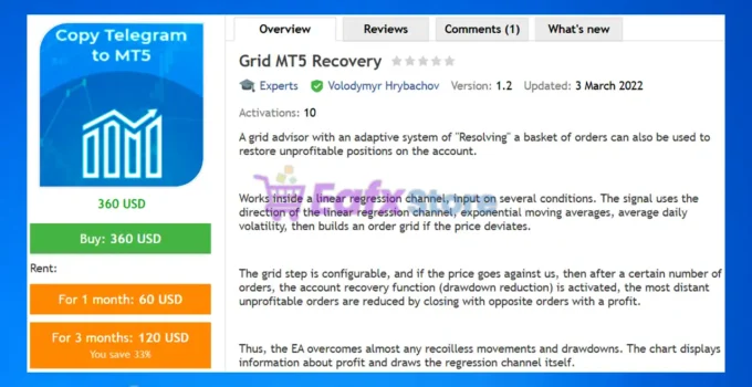 Grid MT5 Recovery EA Review