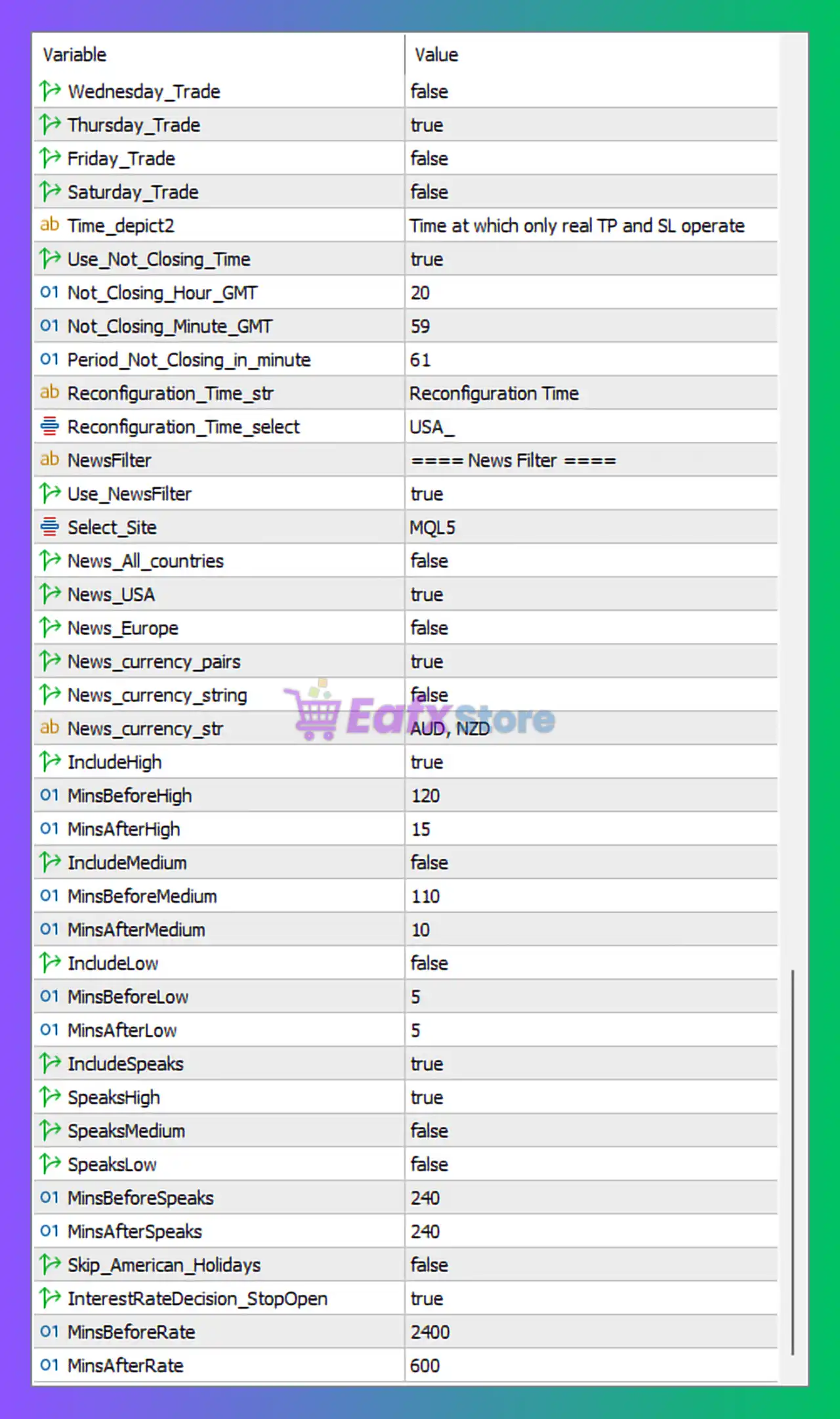 GridMartin Conqueror MT5 Settings Analysis & Full Review 5 GridMartin Conqueror EA MT5 Settings Panel