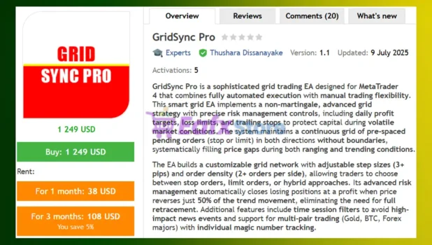GridSync Pro EA MT4 Review