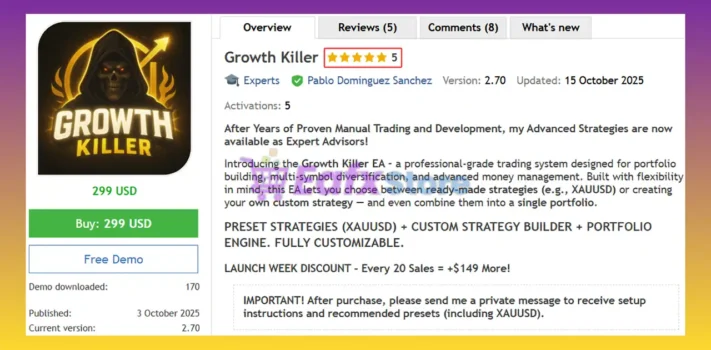 Growth Killer EA MT5 Review