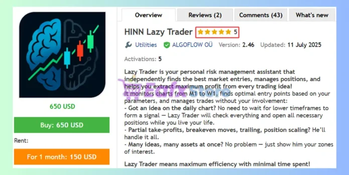 HINN Lazy Trader EA MT5 Review