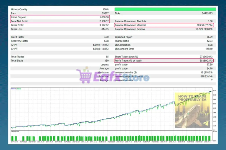 HTTP EA MT5 Backtest results
