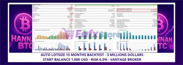 Hannah BTC EA MT5 Backtest Results