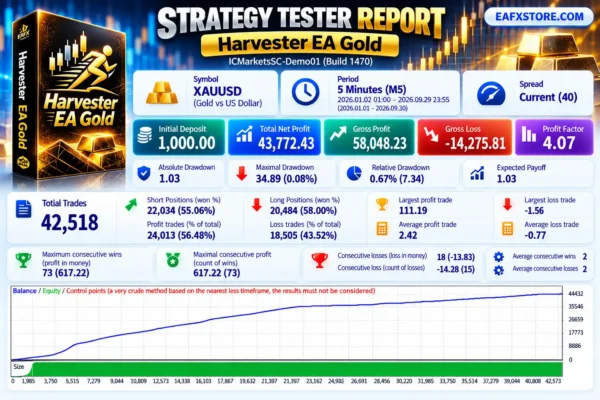 Harvester EA Gold Backtest Results