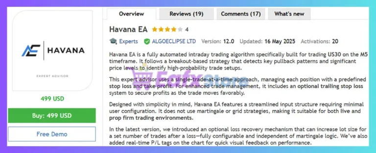 Havana EA MT5 Review