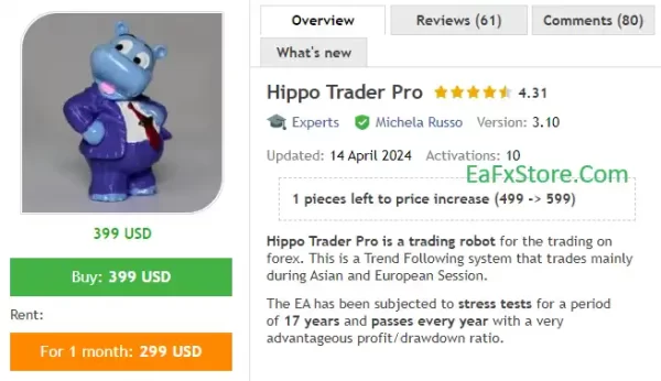 Hippo Trader Pro EA Features