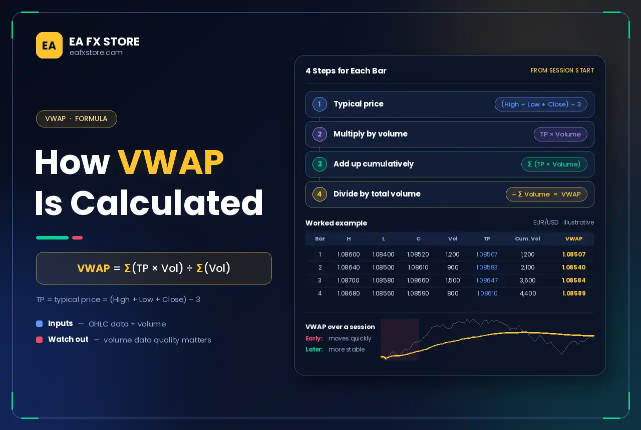 VWAP in Forex: How to Use the Volume Weighted Average Price 3 How VWAP Is Calculated