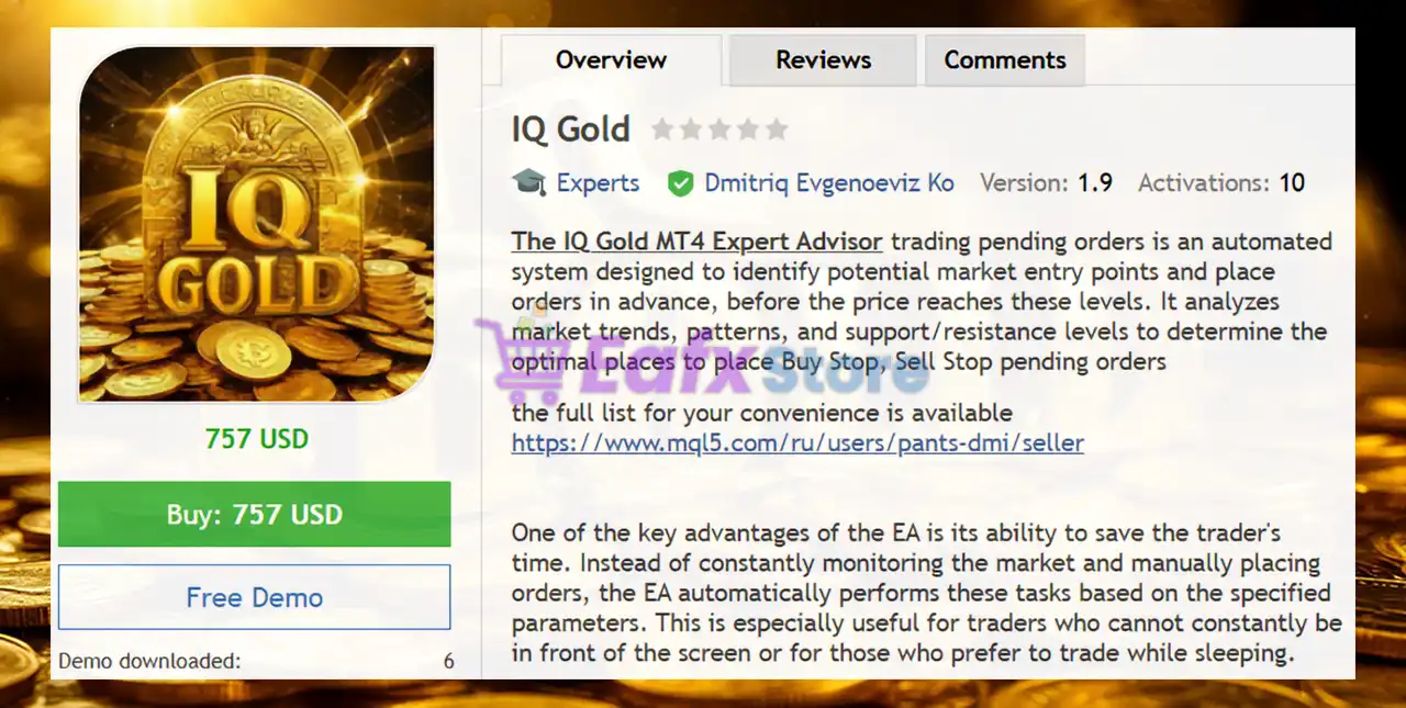 IQ Gold EA MT4 (Latest version) - Unlimited 2 IQ Gold EA Review