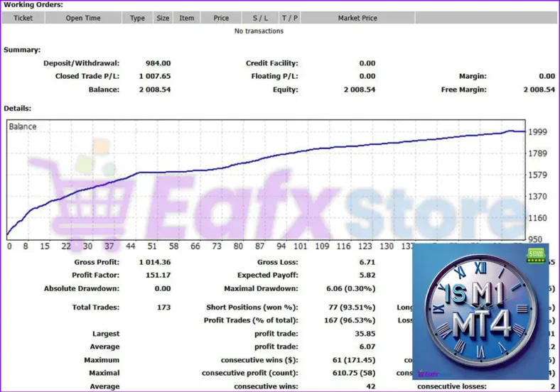 IS M1 EA MT4 Backtest