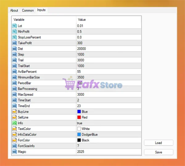 IS New Project EA MT4 Settings Panel