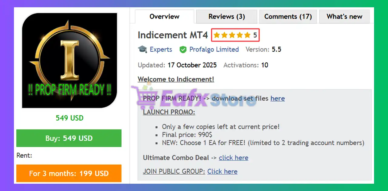 Indicement MT4 v1.2 with SetFiles (Platform build 1443+) 2 Indicement MT4 EA Review