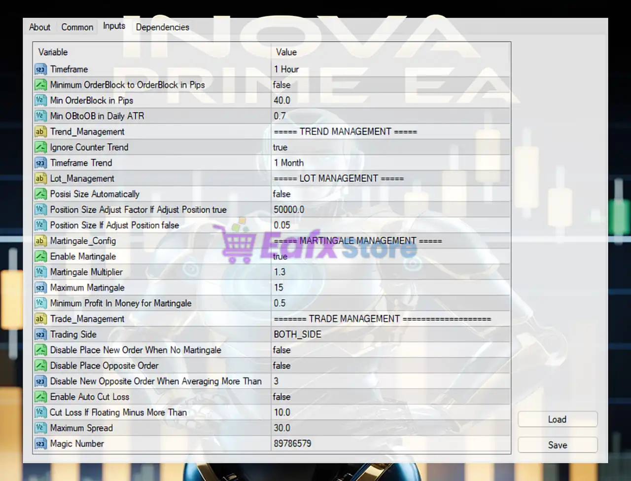 Inova Prime EA MT4 – Detailed Settings Review and Analysis 3