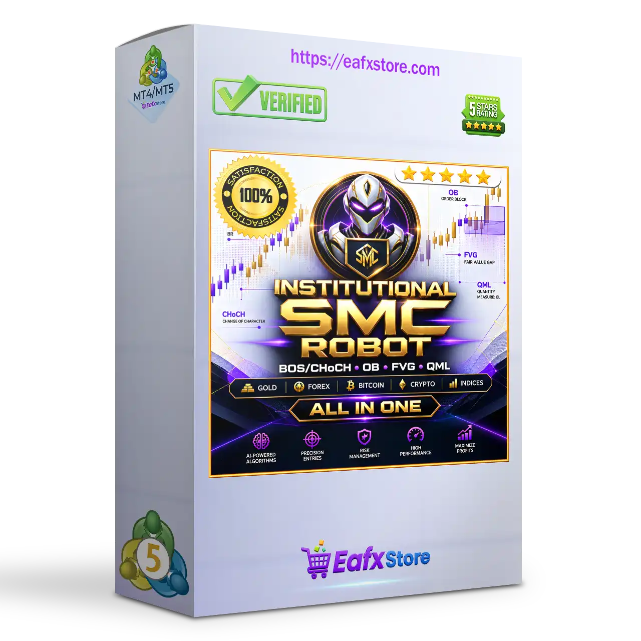 Institutional SMC Robot MT5 v3.20 with SetFiles (Unlimited)