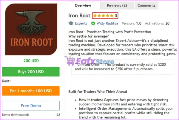Iron Root EA MT5 Overview