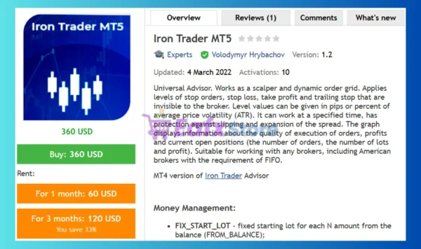 Iron Trader MT5 Review