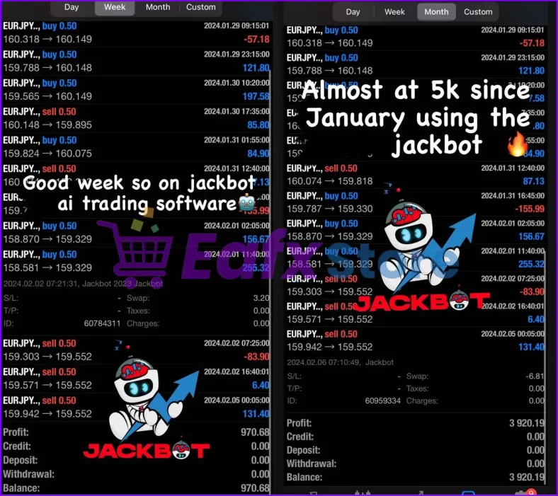 Jackbot EA Real Trading Results