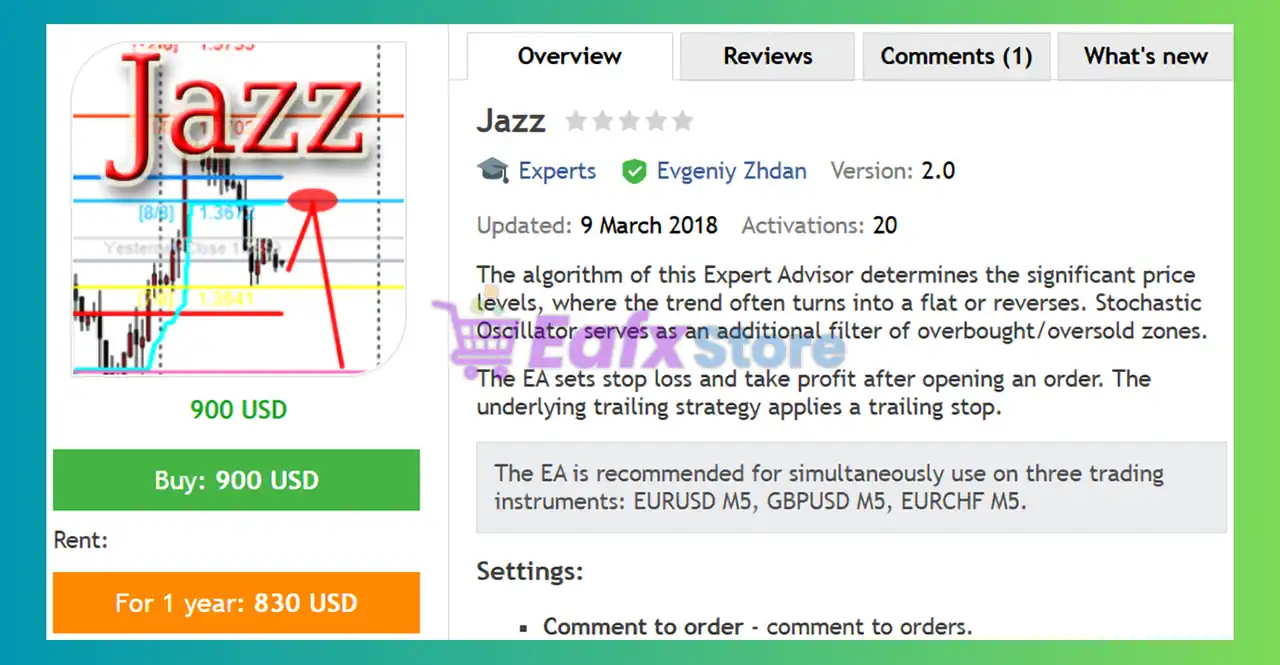 Jazz EA MT4 (Latest version) - Unlimited 2 Jazz EA MT4 Review
