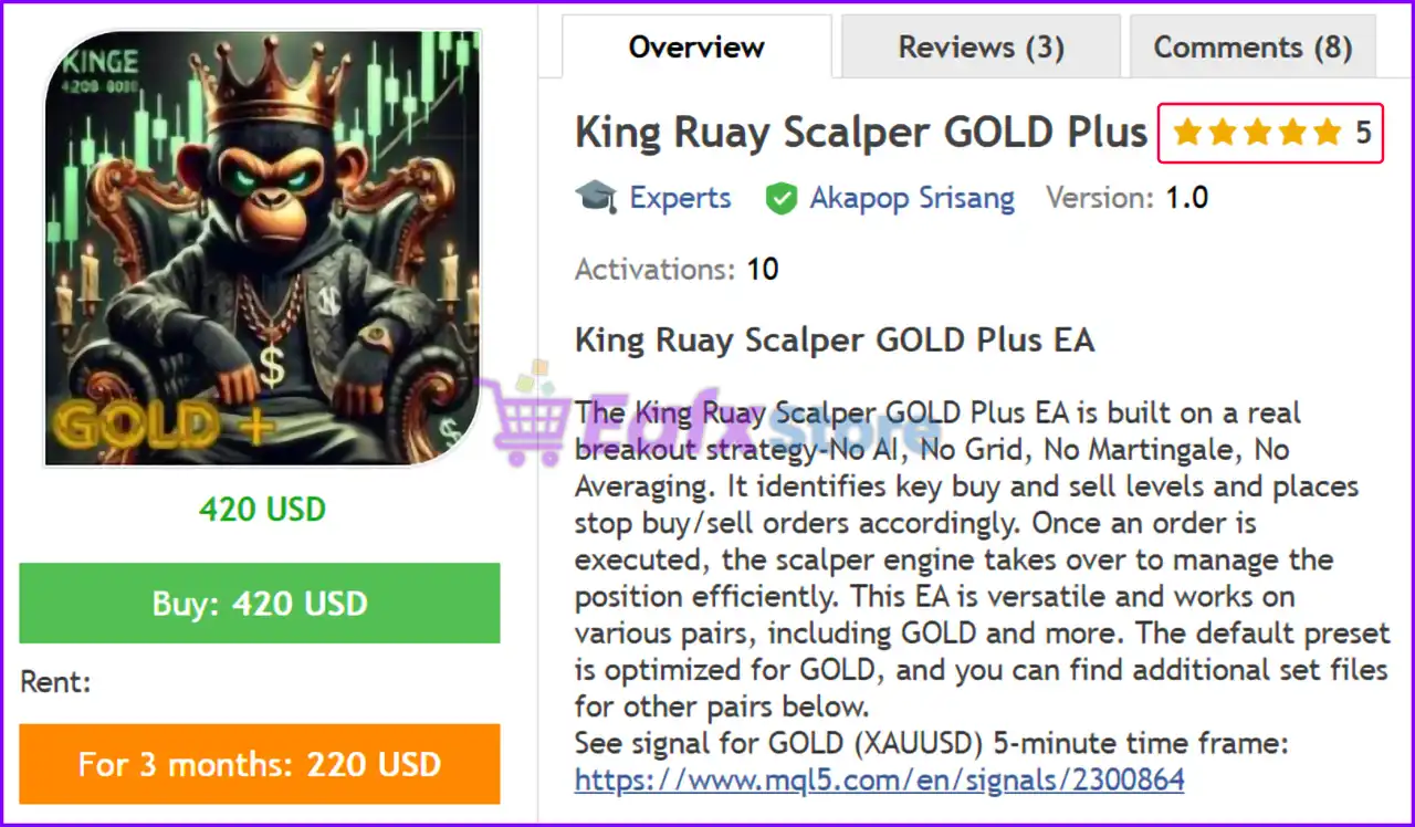 King Ruay Scalper GOLD Plus MT5 (Latest version) – GroupBuy 2 King Ruay Scalper GOLD Plus Review