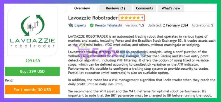Lavoazzie Robotrader EA MT5 Review