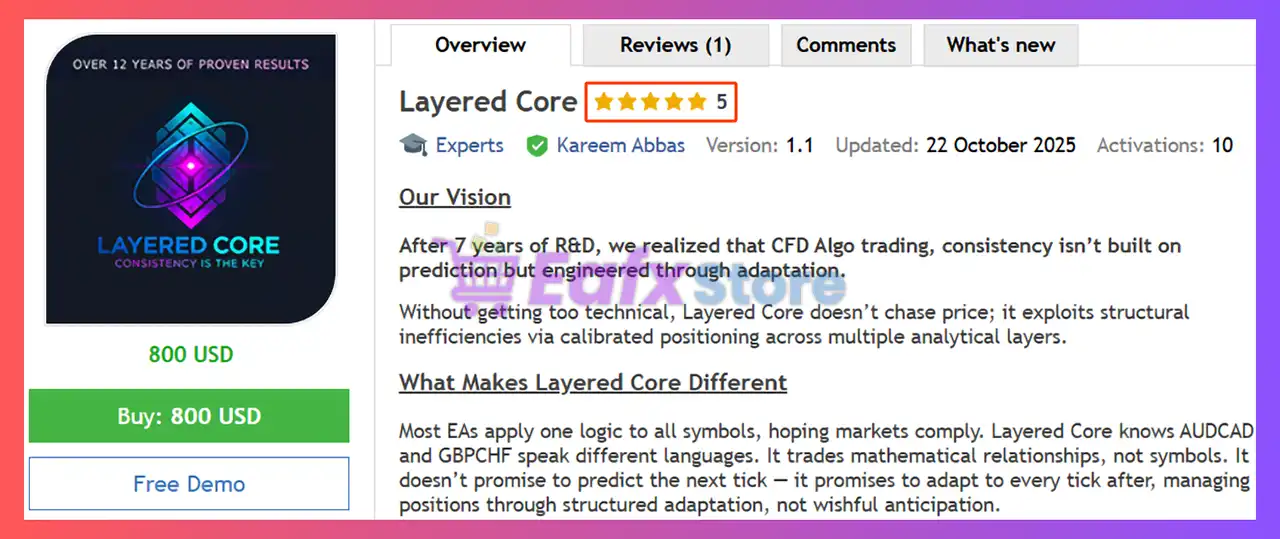 Layered Core EA MT5 (Latest version) – Group Buy 2 Layered Core EA MT5 Review