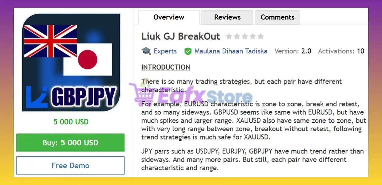 Liuk GJ BreakOut EA MT4 (Latest version) - Unlimited 2 Liuk GJ BreakOut EA MT4 Review