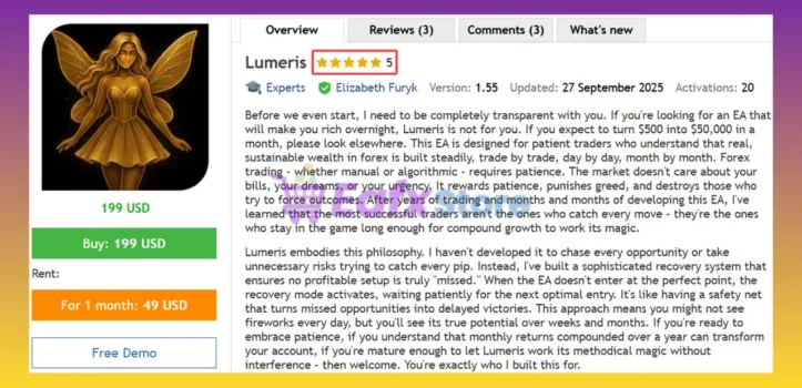 Lumeris EA MT5 Review