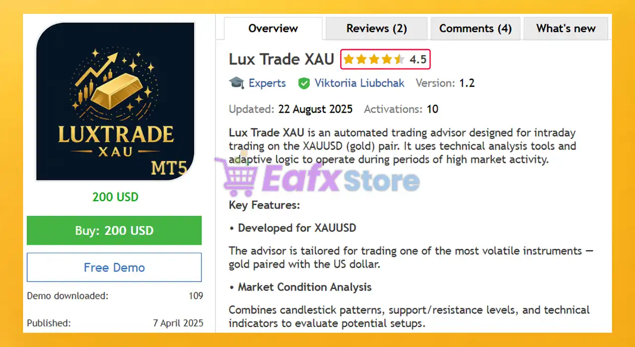 Lux Trade XAU EA MT5 (Latest version) – GroupBuy 2 Lux Trade XAU EA Overview