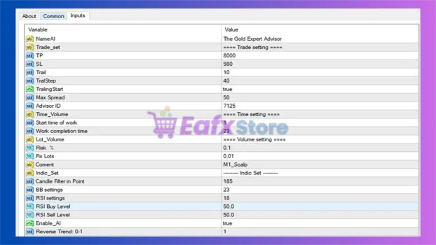 M1 Gold Scalper EA Settings