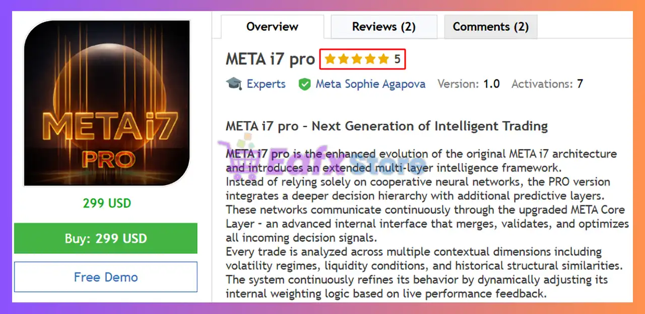 META i7 Pro EA MT5 (Latest version) – GroupBuy 2 META i7 Pro EA MT5 Review