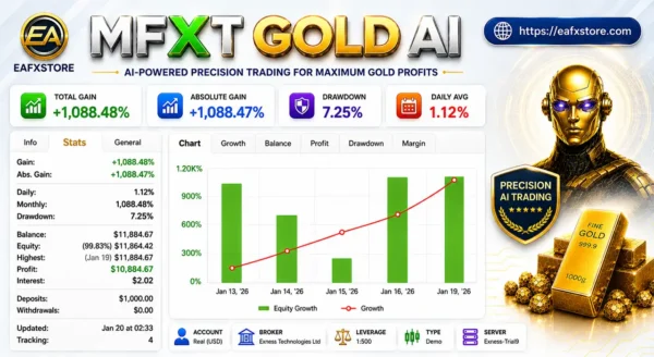 MFXT GOLD AI EA MT4 Myfxbook Results