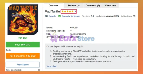 Mad Turtle EA MT5 Overview