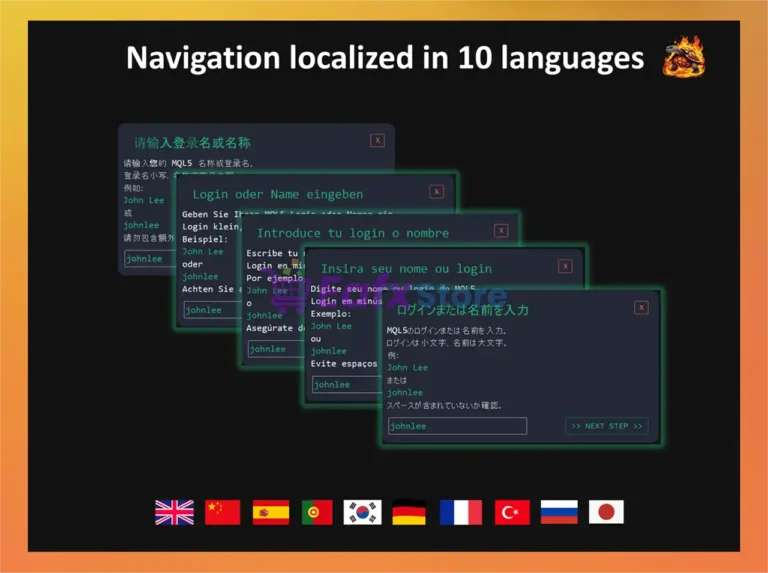 Mad Turtle EA supports multiple languages