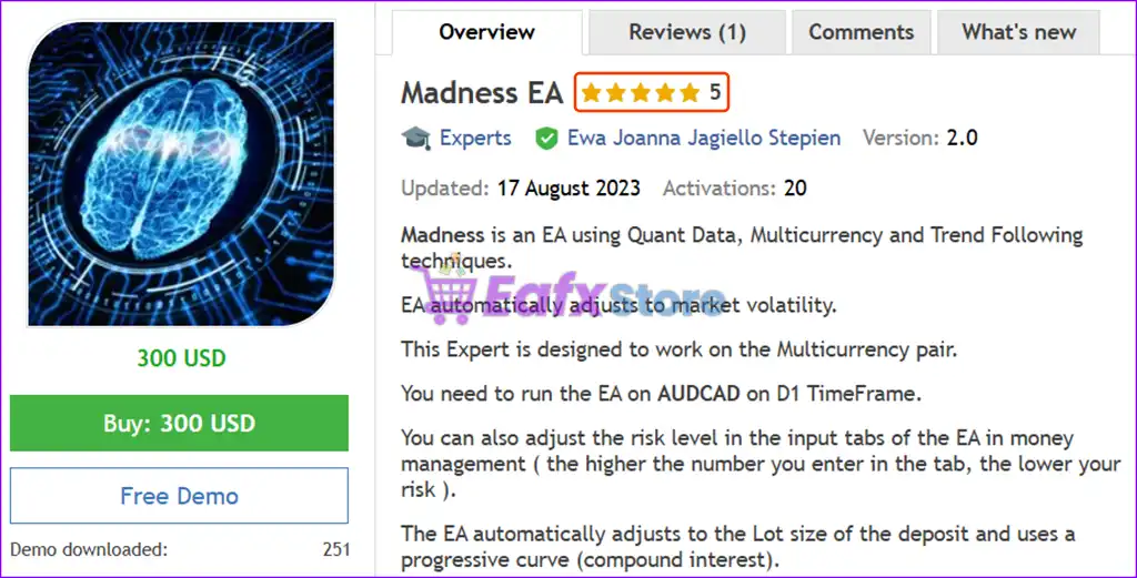 Madness EA MT5 (Latest version) – GroupBuy 2 Madness EA MT5 Overview