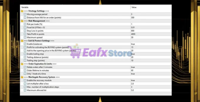 Market Aurus X EA Settings