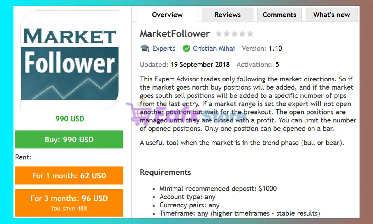MarketFollower EA MT4 Review
