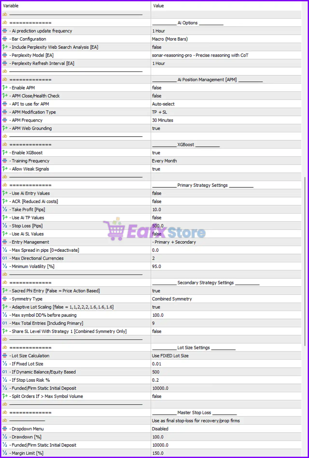 Mean Machine EA MT5 (Latest version) – GroupBuy 6 Mean Machine MT5 Settings Panel