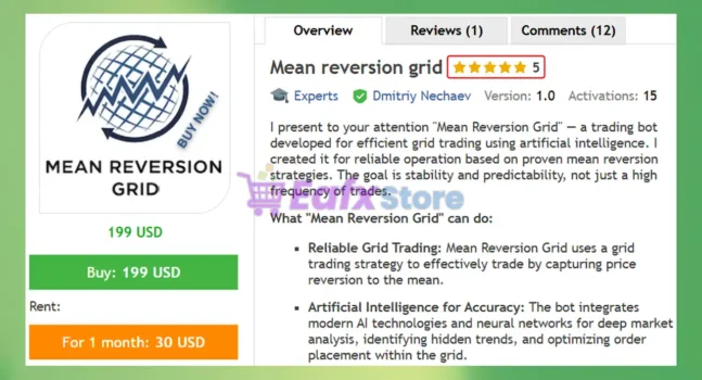 Mean Reversion Grid EA MT5 Overview