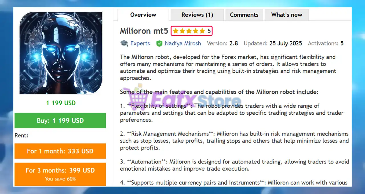 Milioron MT5 (Latest version) – GroupBuy 2 Milioron MT5 Overview