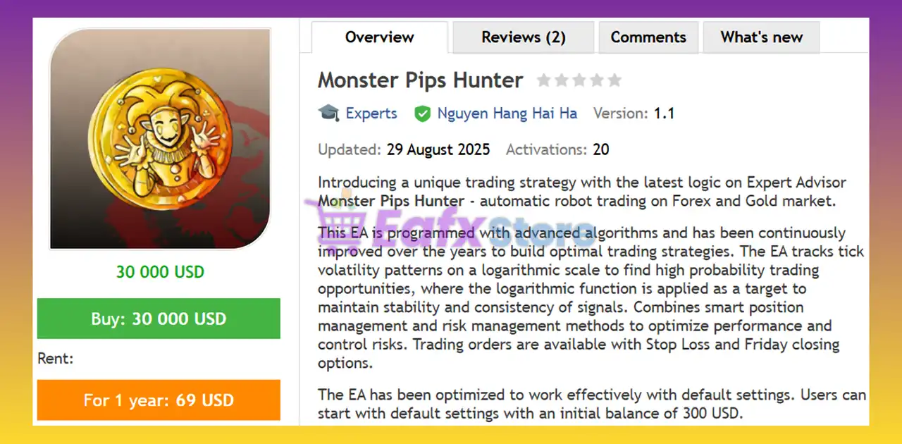 Monster Pips Hunter EA MT4 (Latest version) - Unlimited 2 Monster Pips Hunter EA Review
