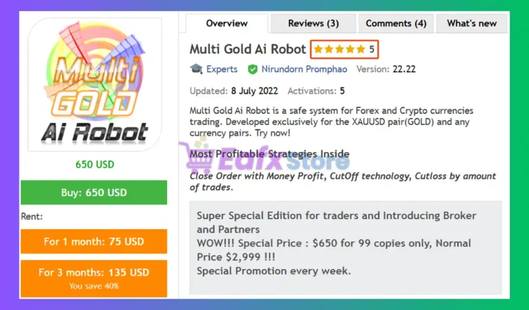 Multi Gold Ai Robot MT4 Review