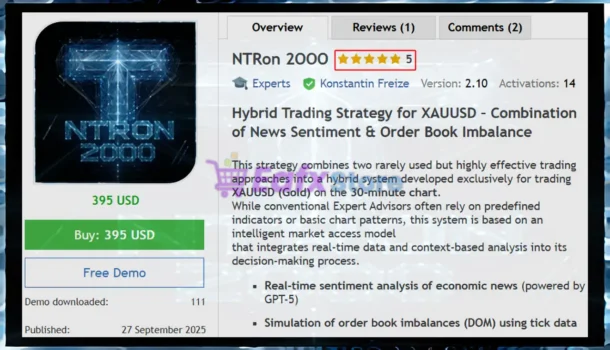 NTRon 2OOO EA MT5 Review