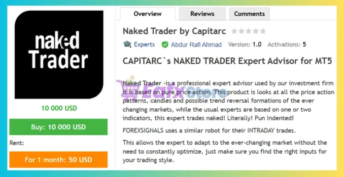 Naked Trader by Capitarc EA MT5 Review