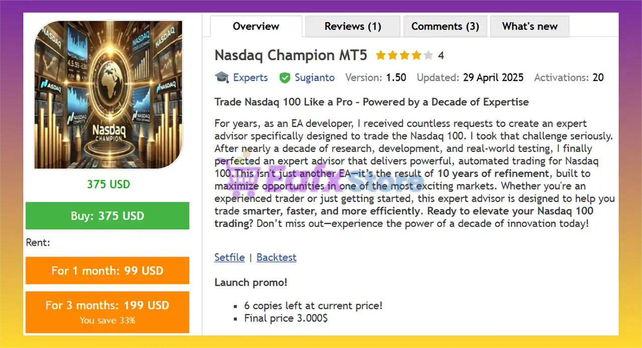 Nasdaq Champion MT5 Review