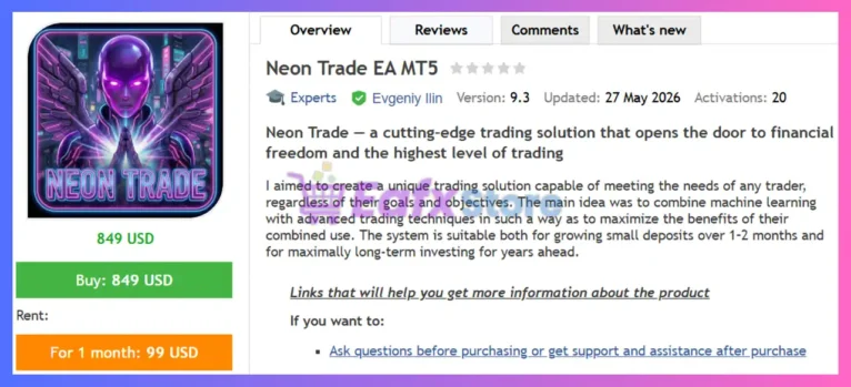 Neon Trade EA MT5 Review