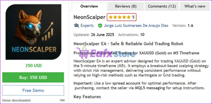 NeonScalper EA MT5 Overview