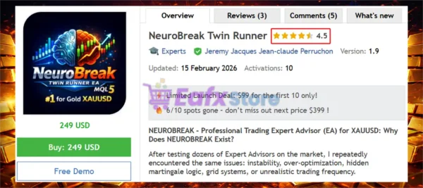 NeuroBreak Twin Runner EA MT5 Review
