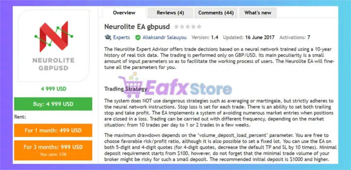 Neurolite EA GBPUSD EA MT5 Overview
