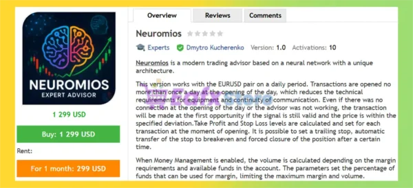 Neuromios EA MT5 Overview